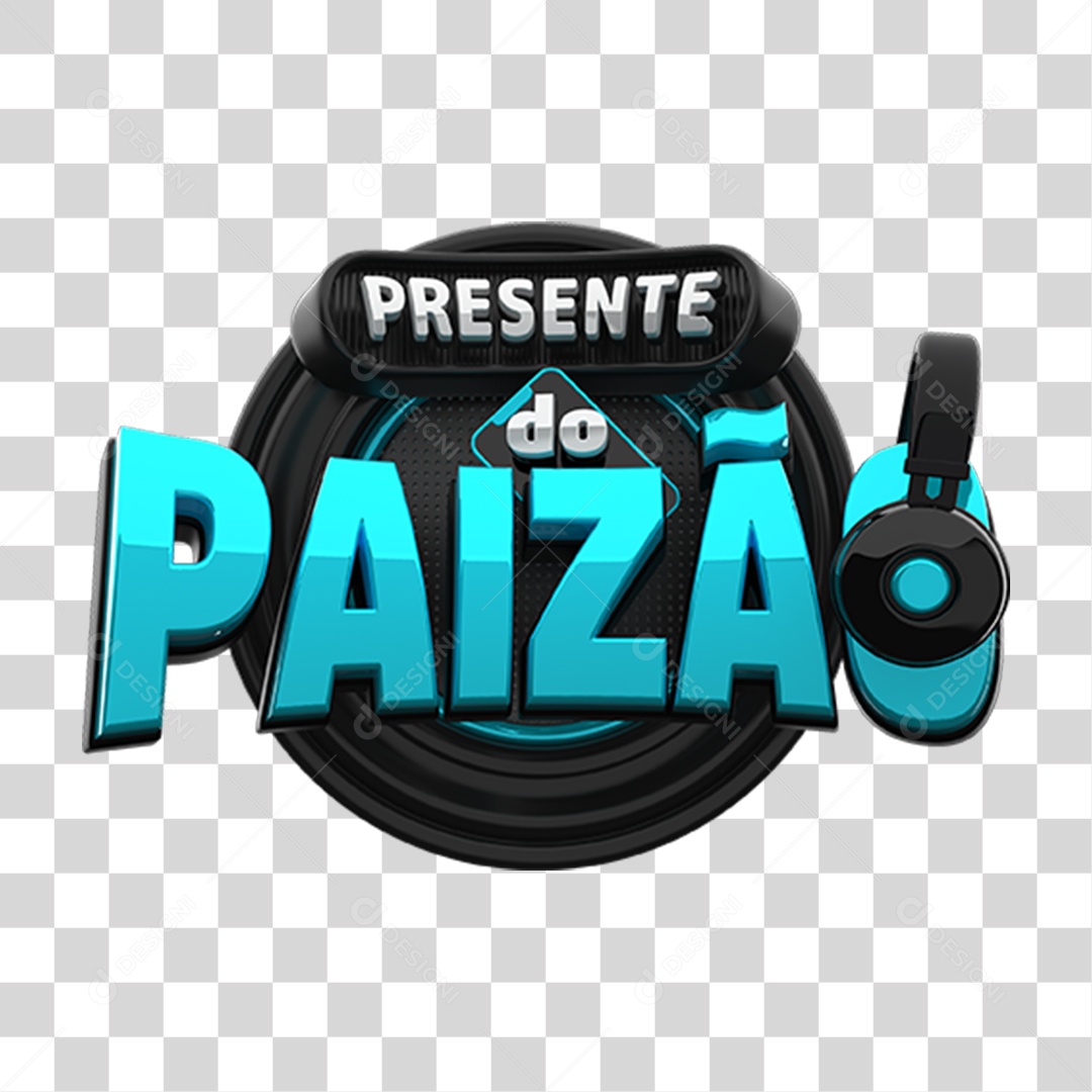 Selo 3D Presente do Paizão PNG Transparente