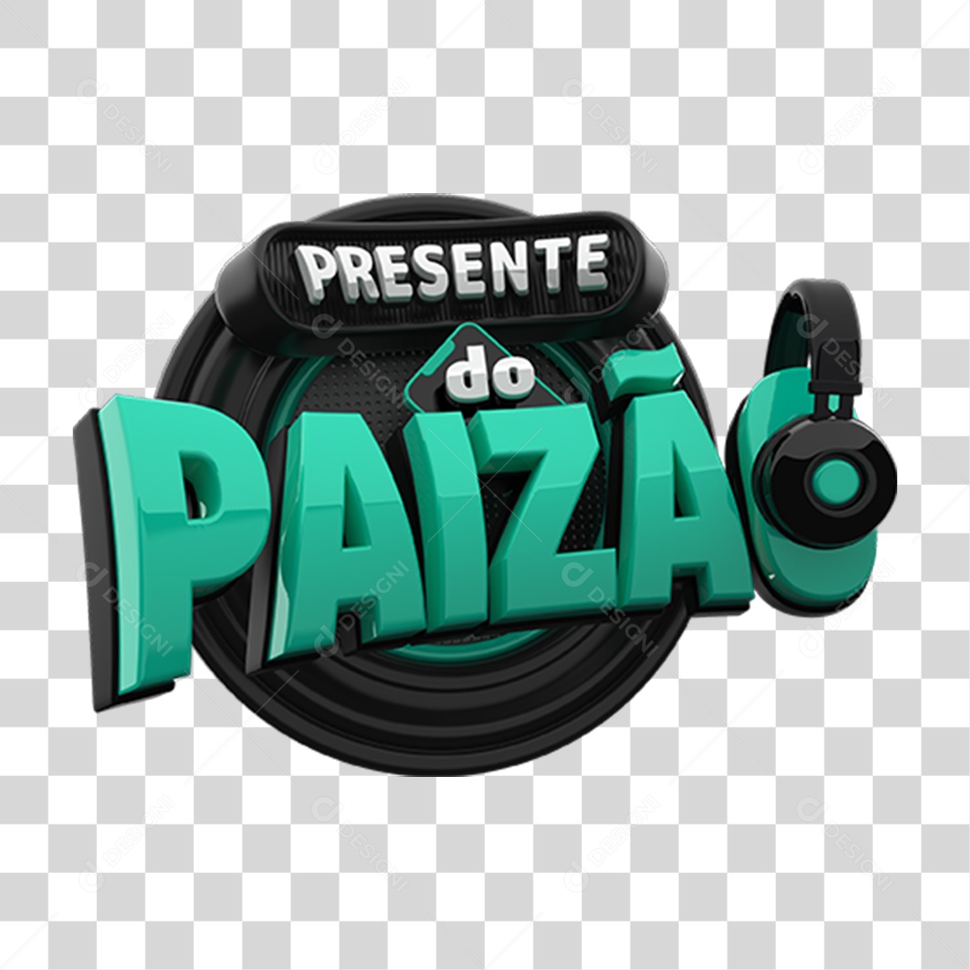 Selo 3D Presente do Paizão PNG Transparente