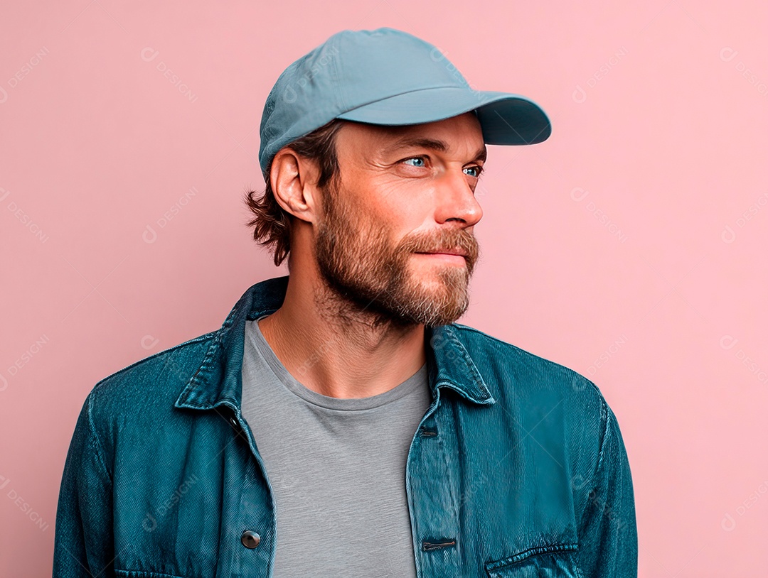 Lindo homem bonito sobre fundo isolado.