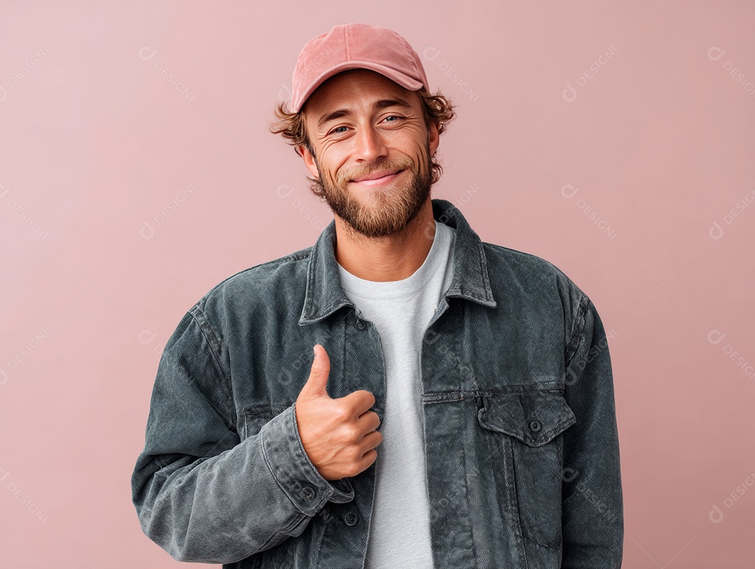 Lindo homem bonito sobre fundo isolado.