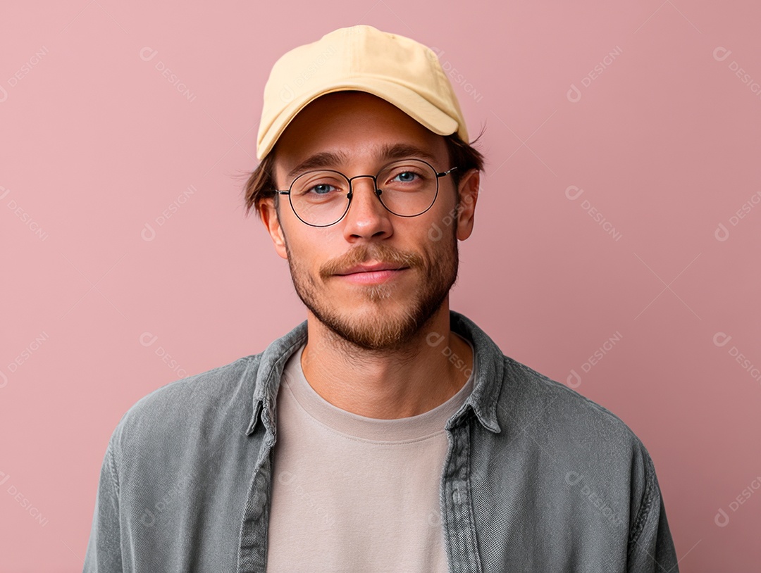 Lindo homem bonito sobre fundo isolado.