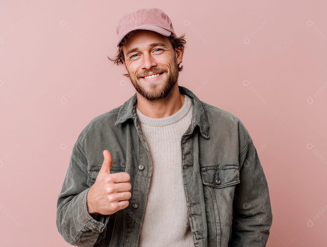 Lindo homem bonito sobre fundo isolado.