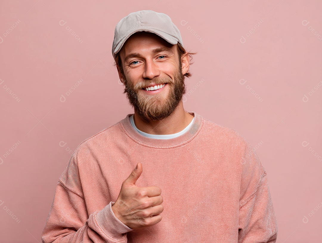 Lindo homem bonito sobre fundo isolado.