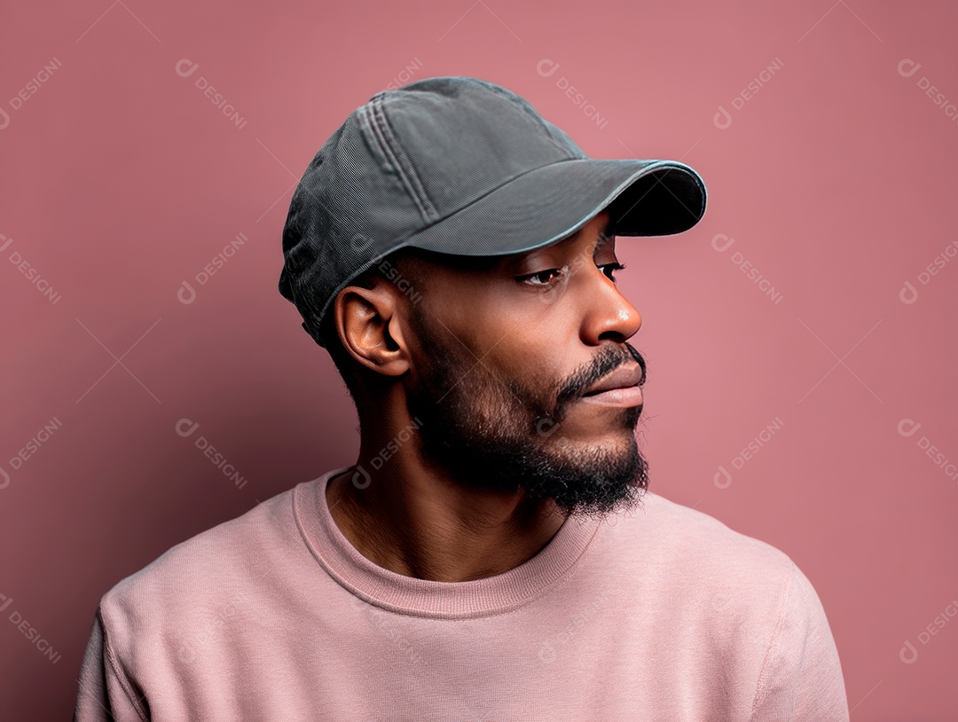 Lindo homem bonito negro sobre fundo isolado.