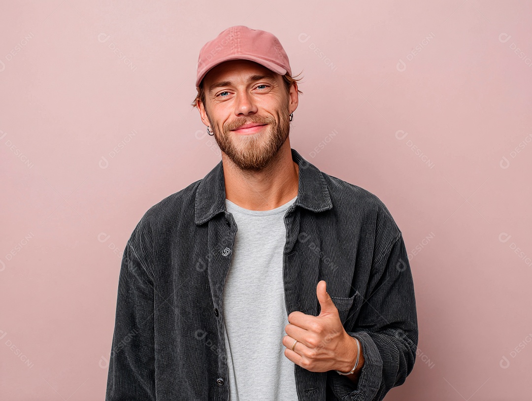 Lindo homem jovem sobre fundo isolado.