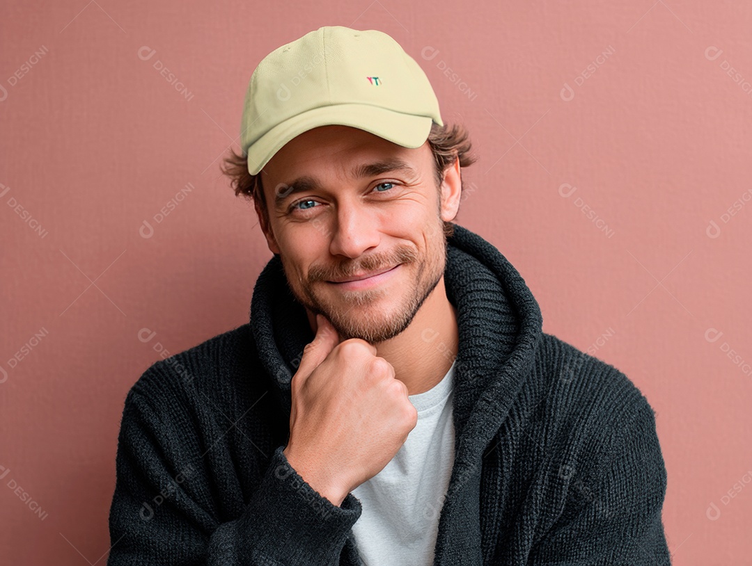 Lindo homem bonito sobre fundo isolado.