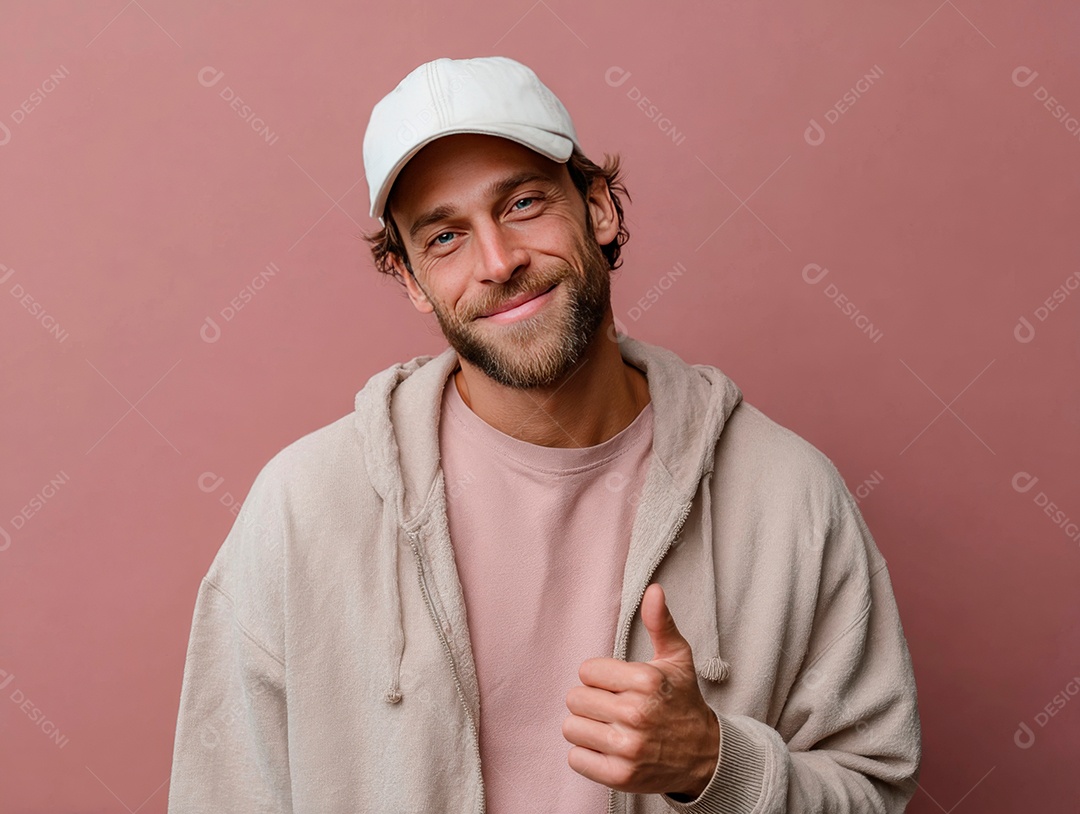 Lindo homem bonito sobre fundo isolado.