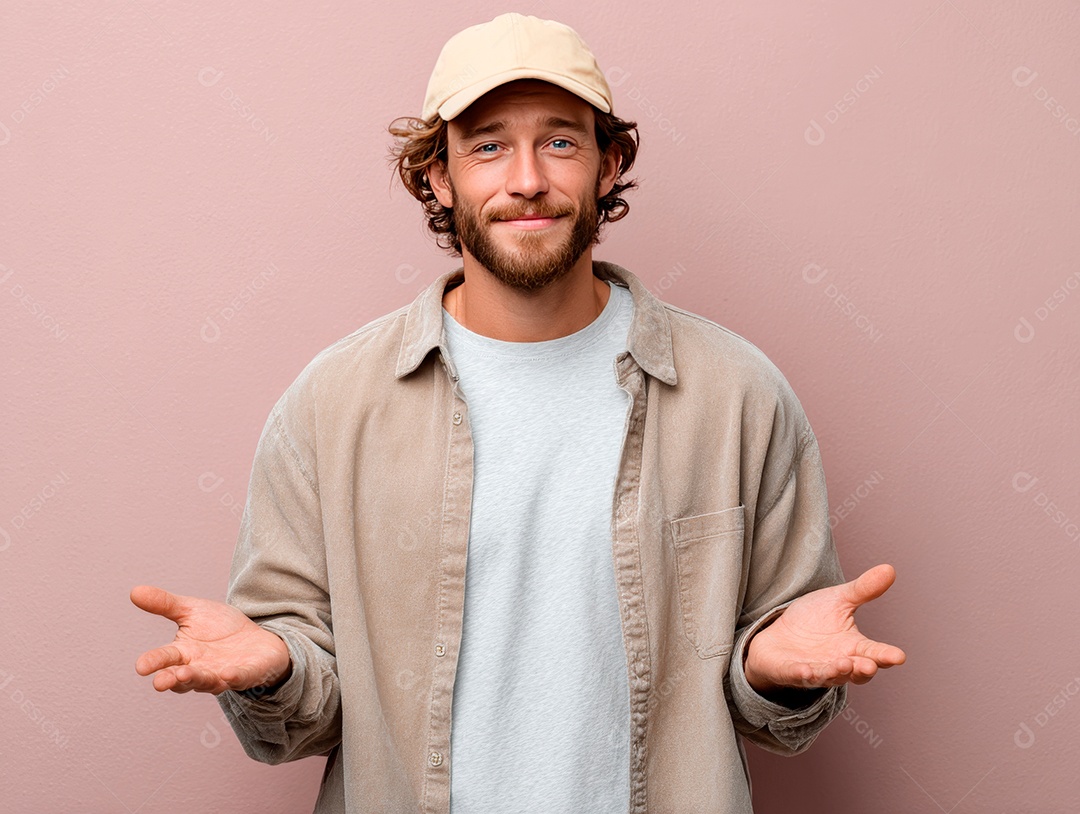 Lindo homem bonito sobre fundo isolado.
