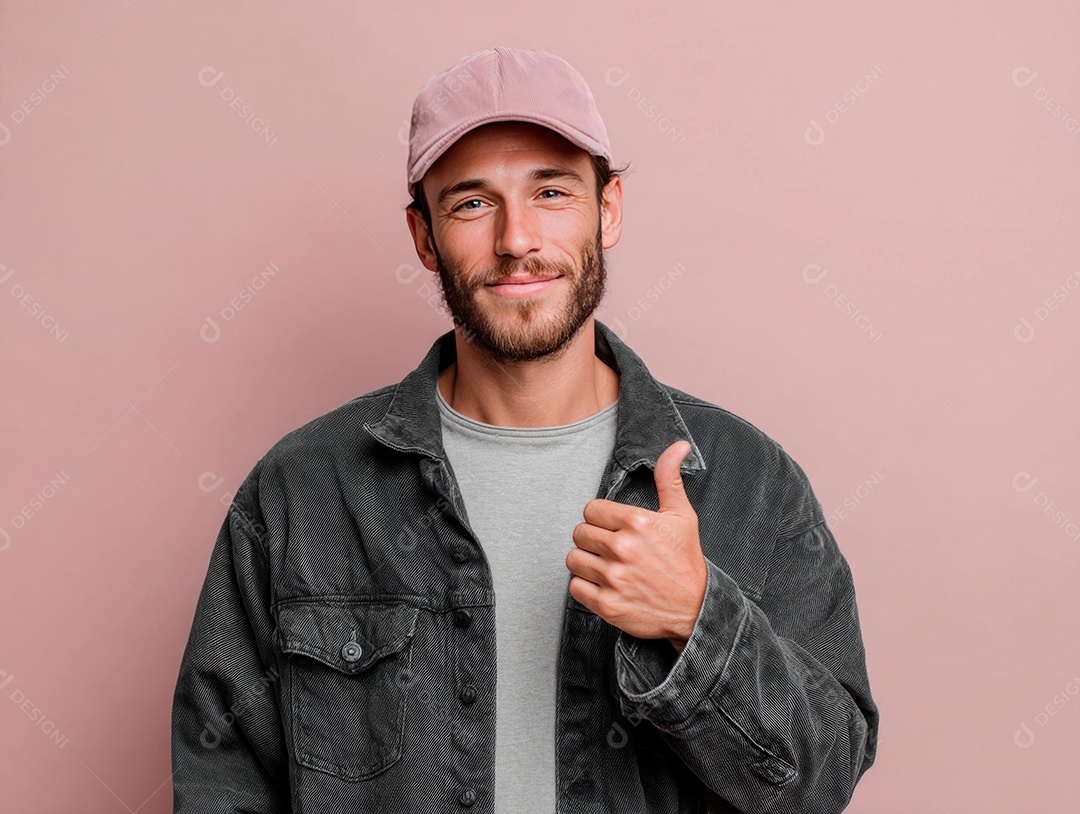 Lindo homem bonito sobre fundo isolado.
