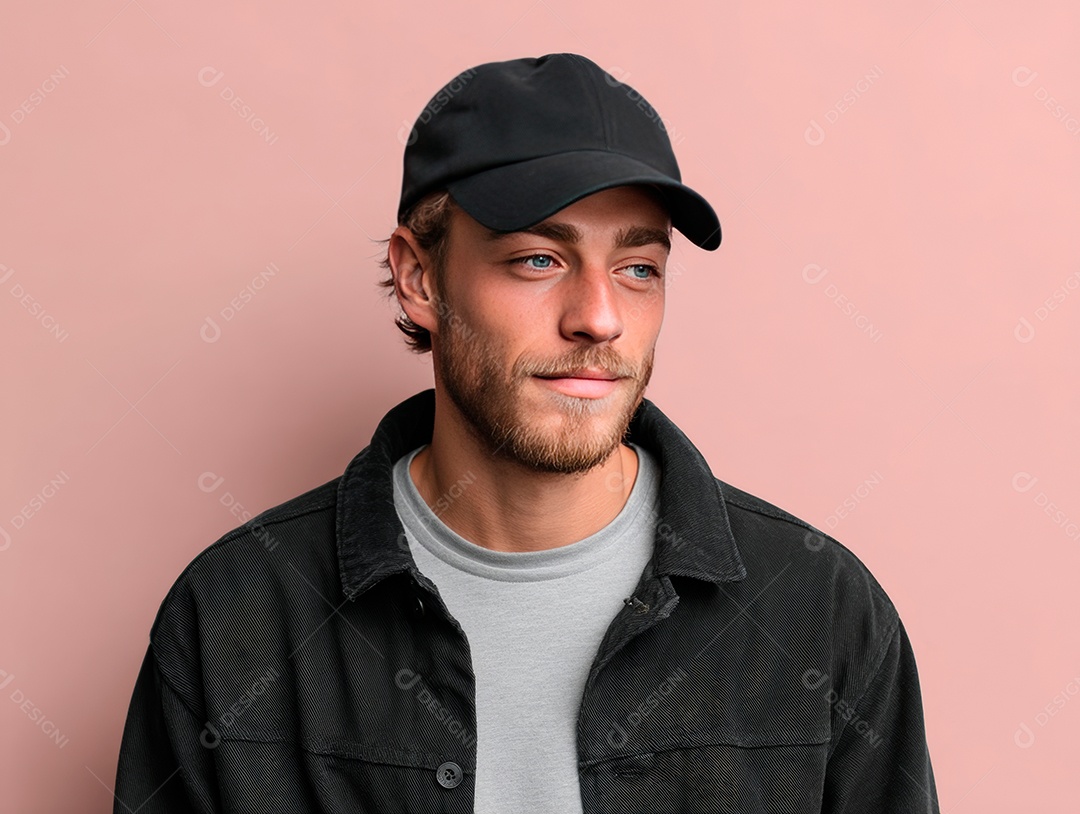 Lindo homem bonito sobre fundo isolado.