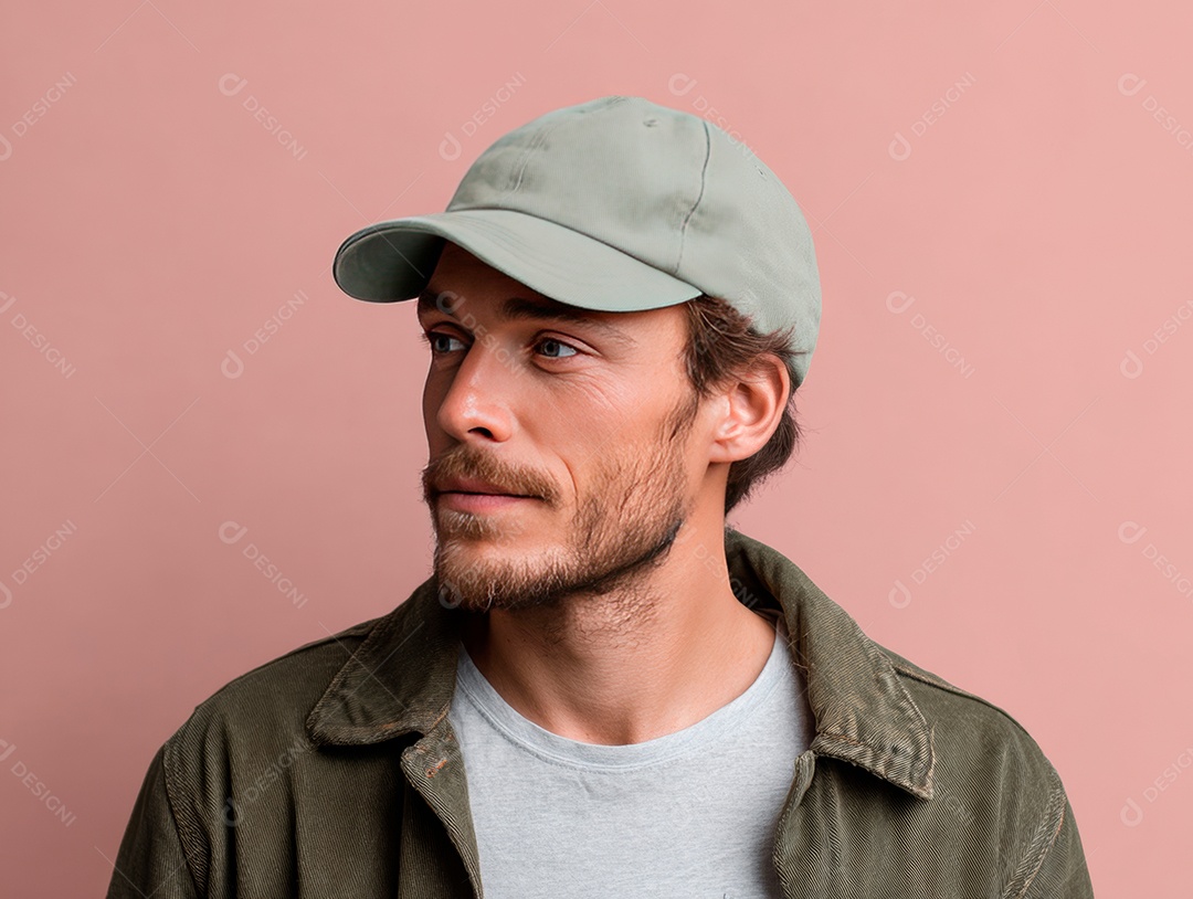 Lindo homem bonito sobre fundo isolado.