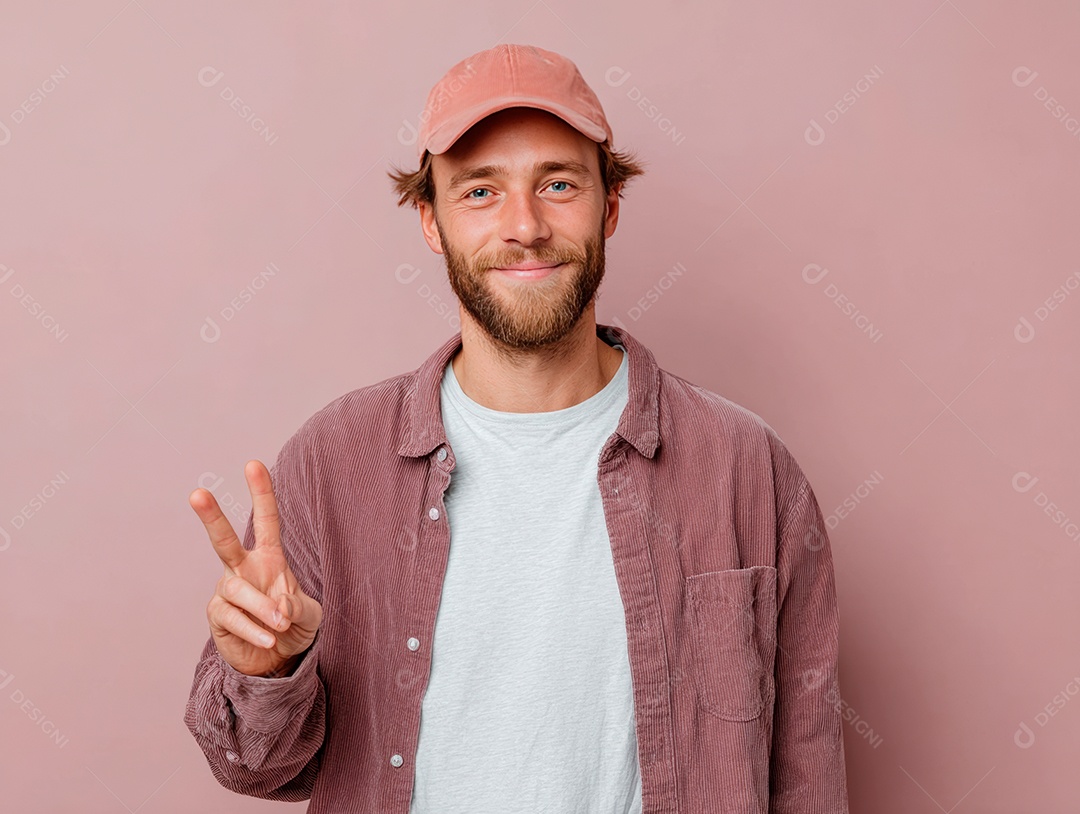 Lindo homem bonito sobre fundo isolado.