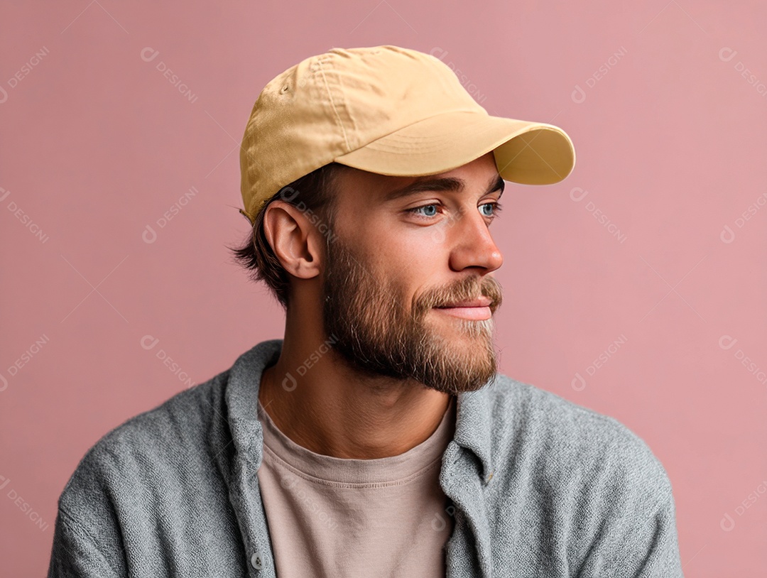 Lindo homem bonito sobre fundo isolado.