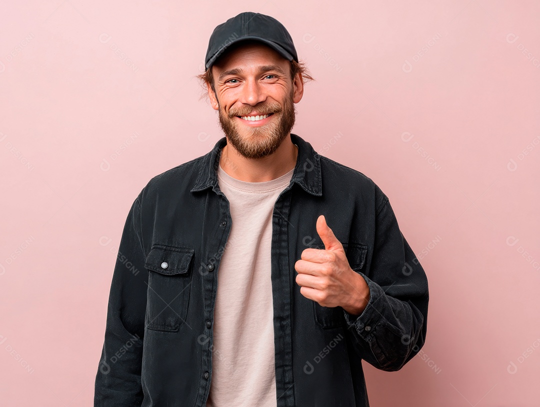 Lindo homem bonito sobre fundo isolado.