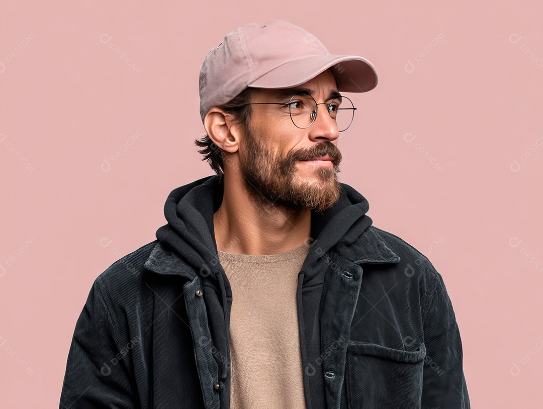 Lindo homem bonito sobre fundo isolado.