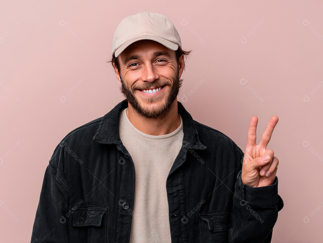 Lindo homem bonito sobre fundo isolado.