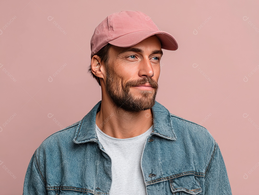 Lindo homem bonito sobre fundo isolado.