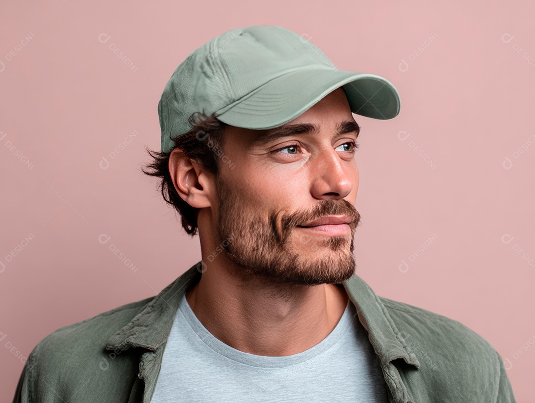 Lindo homem bonito sobre fundo isolado.