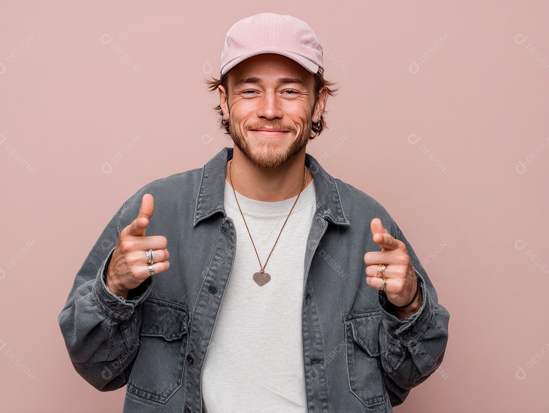 Lindo homem bonito sobre fundo isolado.