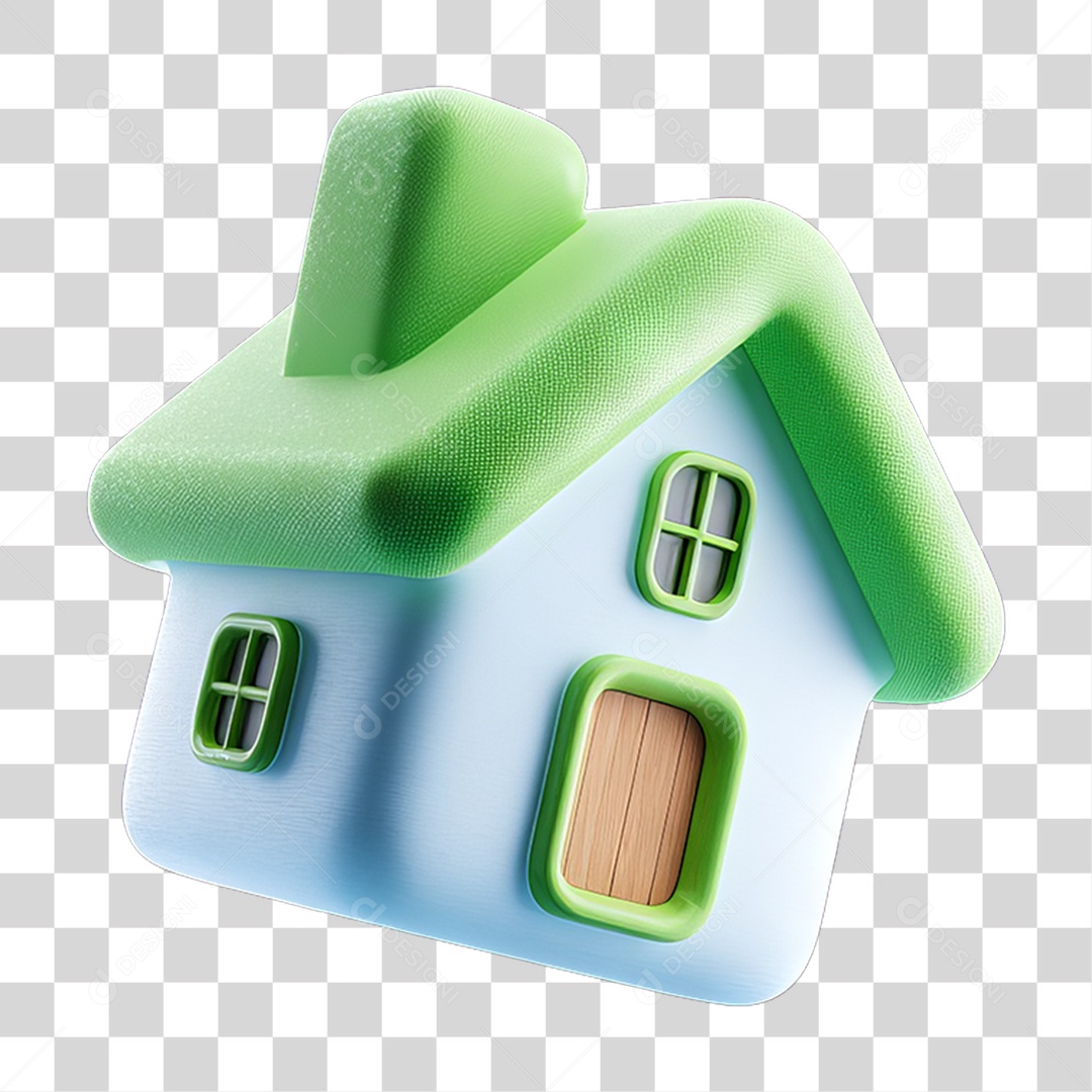 Ícone 3D Desenho de uma Casa PNG Transparente