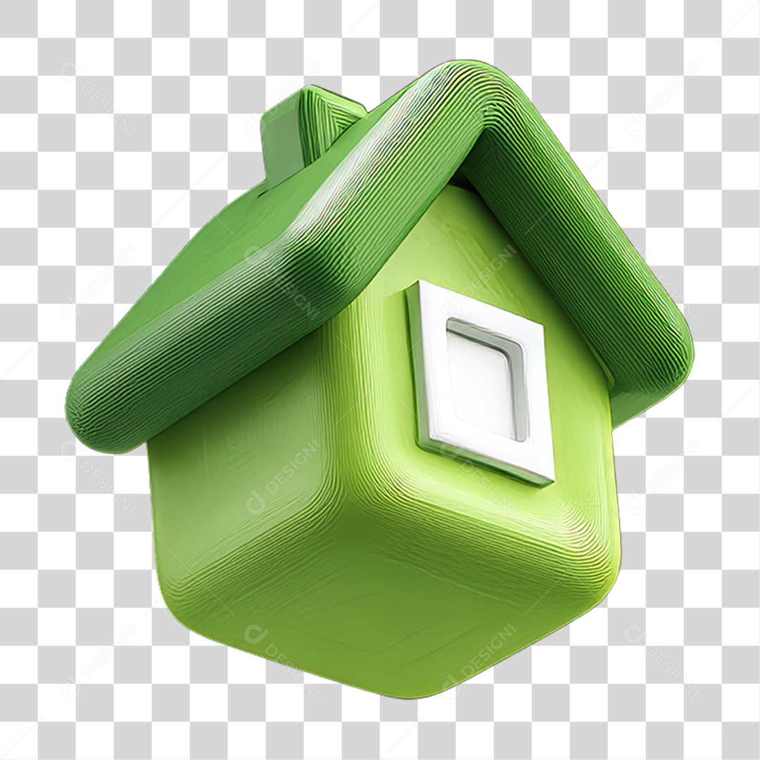 Ícone 3D Desenho de uma Casa PNG Transparente