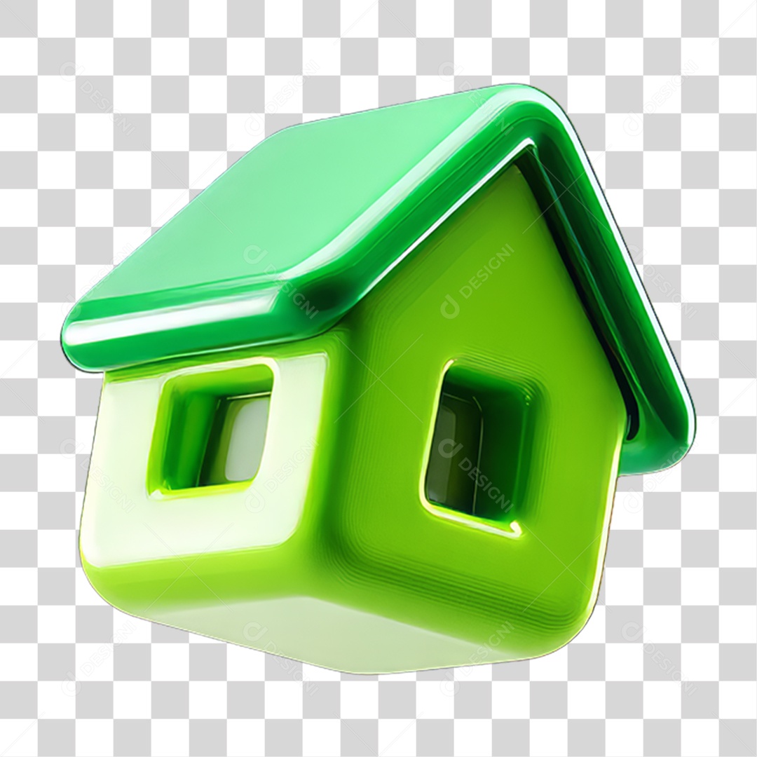 Ícone 3D Desenho de uma Casa PNG Transparente