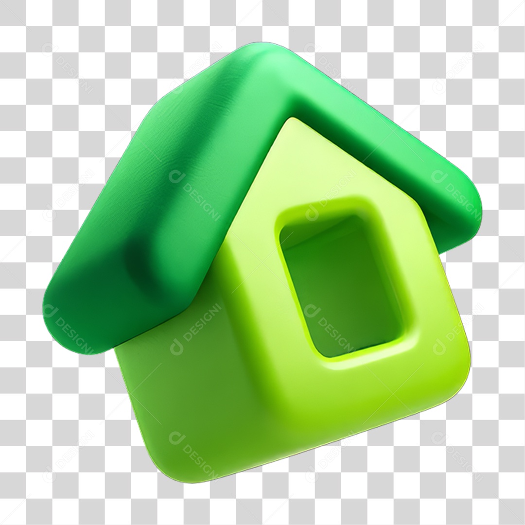 Ícone 3D Desenho de uma Casa PNG Transparente