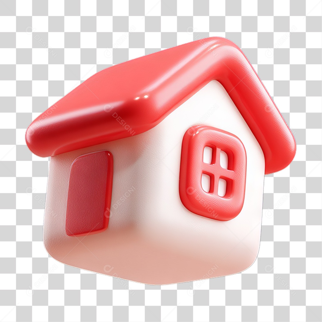Ícone 3D Desenho de uma Casa PNG Transparente