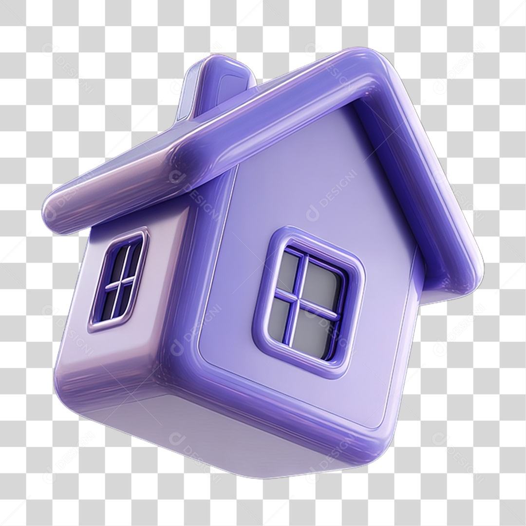 Ícone 3D Desenho de uma Casa PNG Transparente