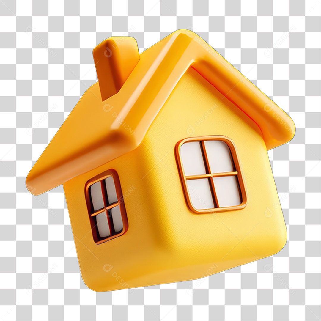 3D Icon Design of a House Transparent PNG