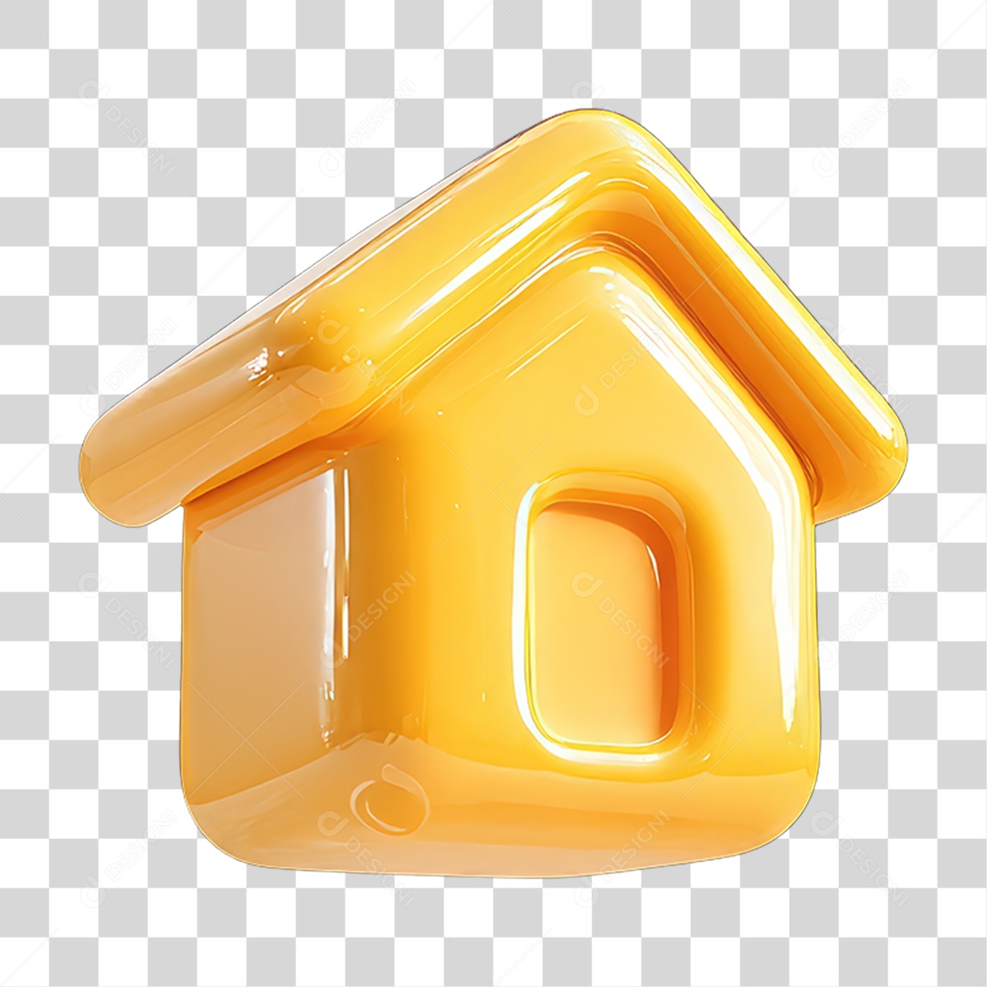Ícone 3D Desenho de uma Casa PNG Transparente