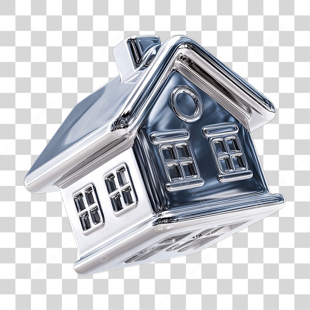 Ícone 3D Desenho de uma Casa PNG Transparente