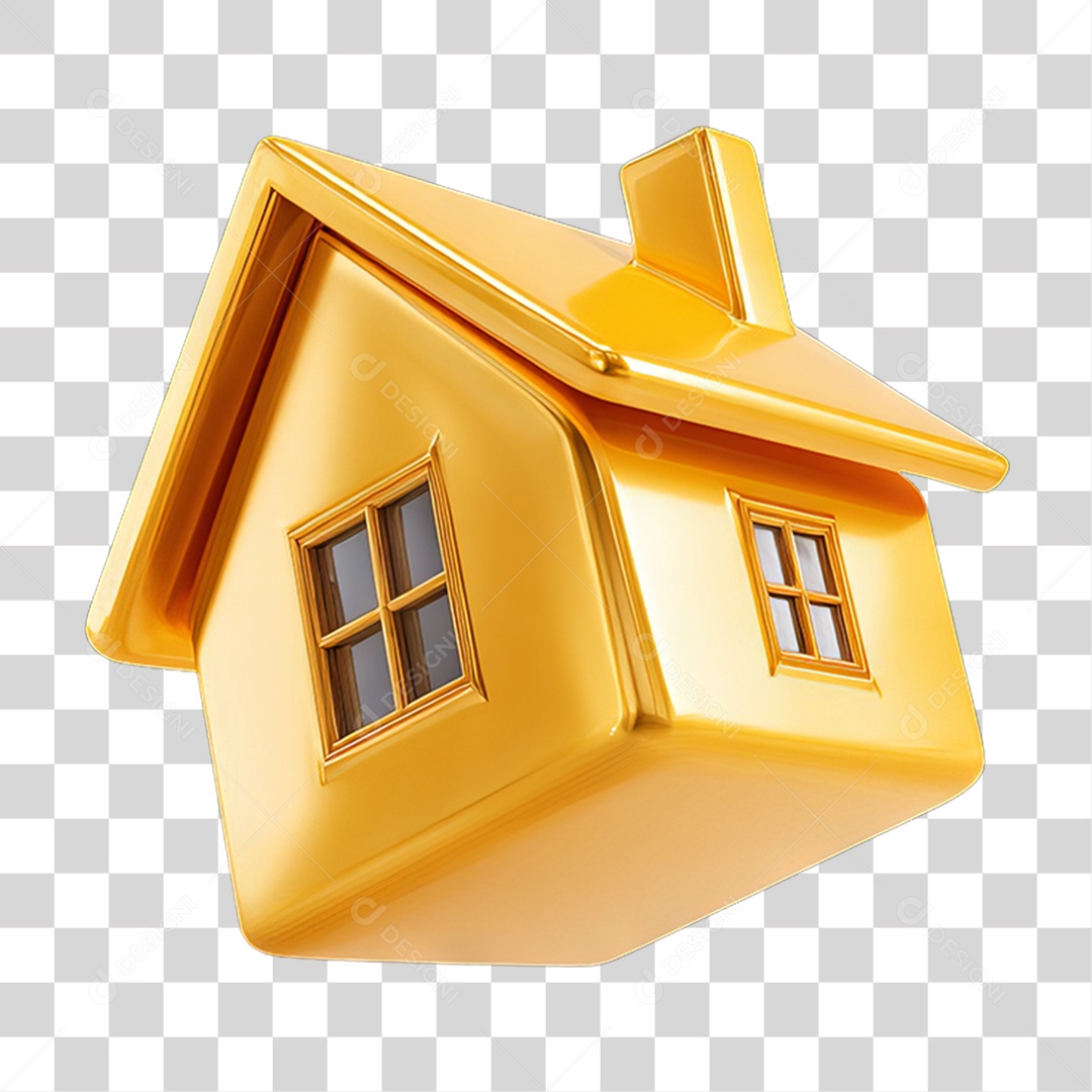 Ícone 3D Desenho de uma Casa PNG Transparente