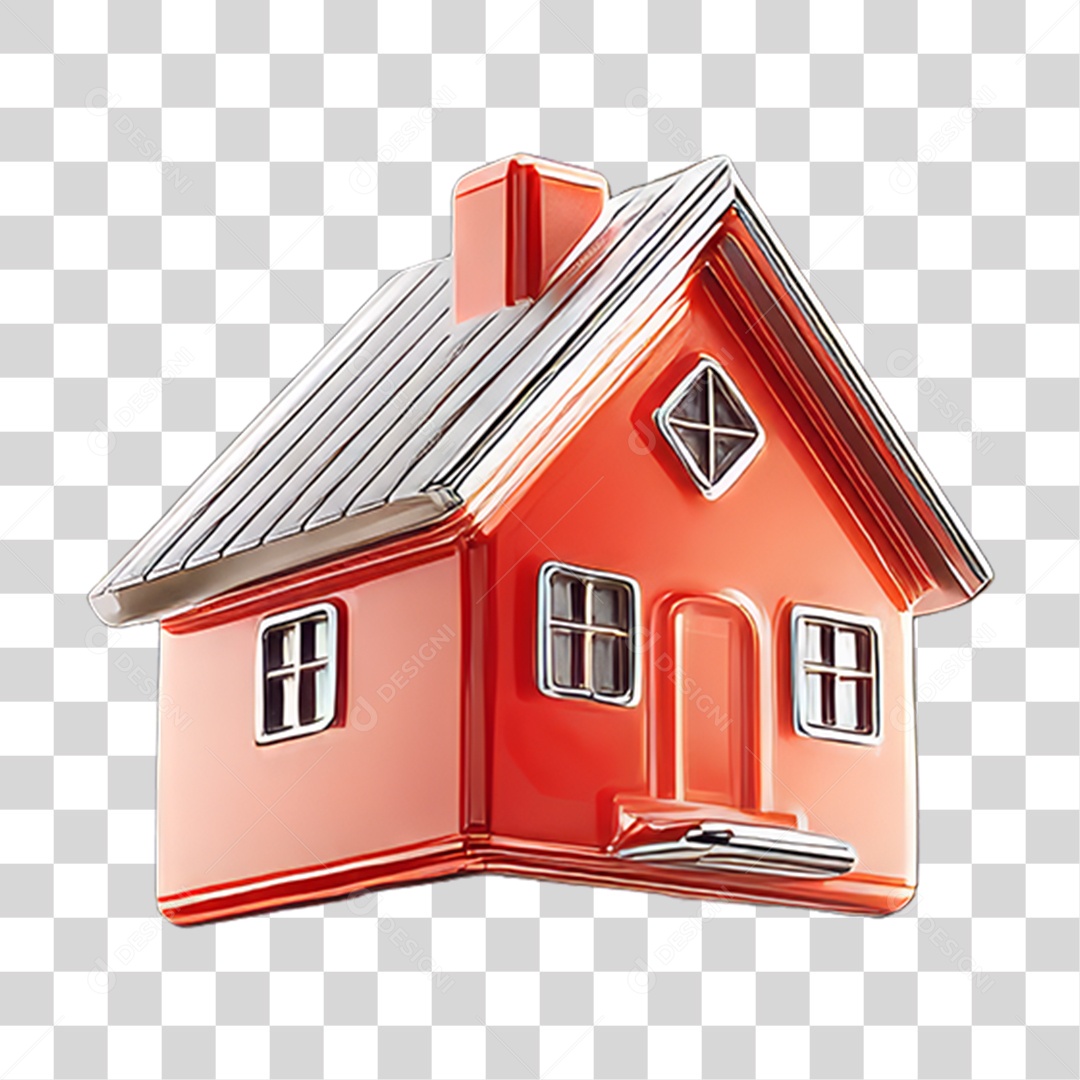 Ícone 3D Desenho de uma Casa PNG Transparente