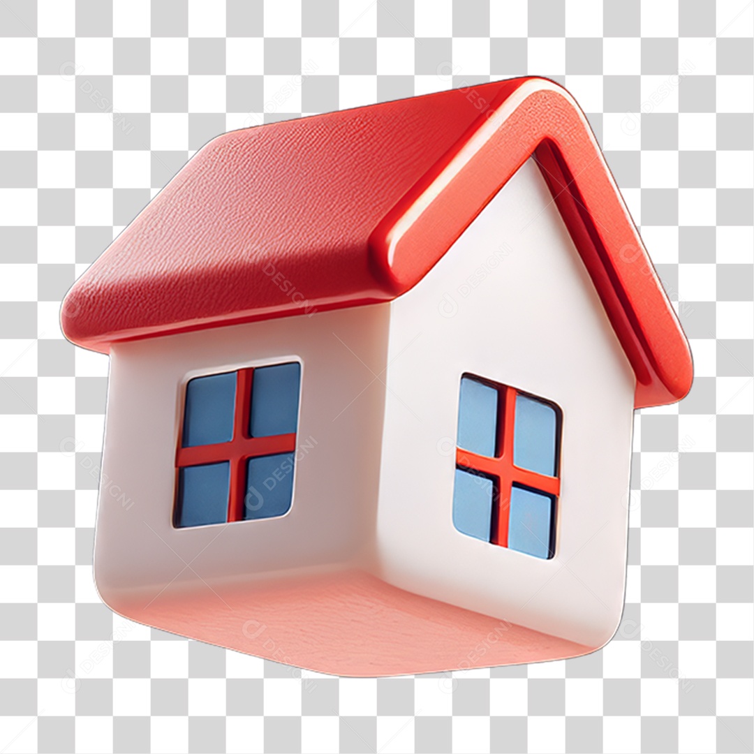 Ícone 3D Desenho de uma Casa PNG Transparente