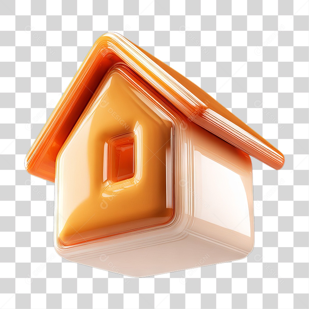 Ícone 3D Desenho de uma Casa PNG Transparente