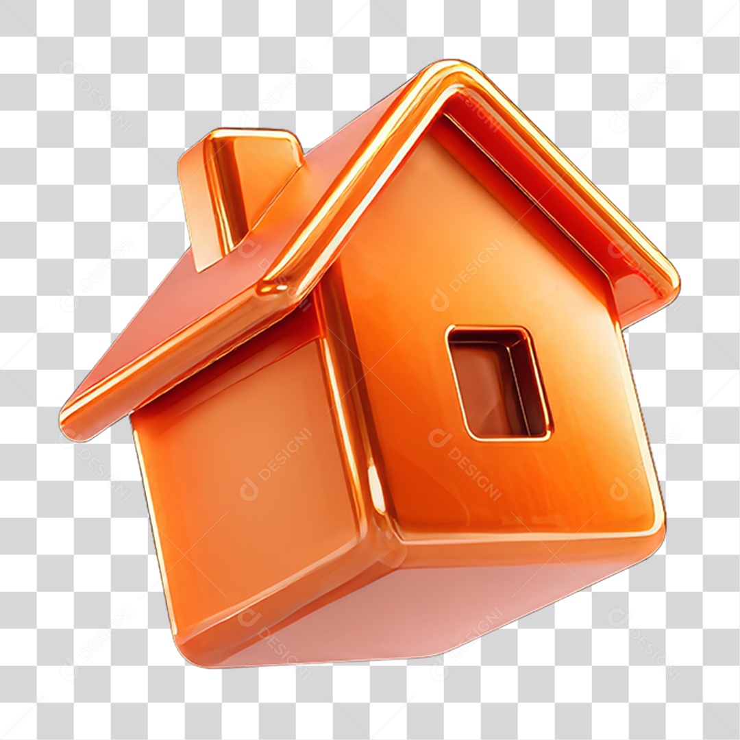 Ícone 3D Desenho de uma Casa PNG Transparente