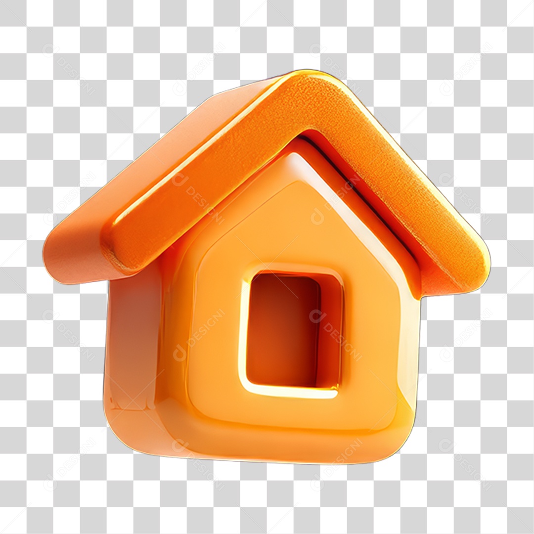 Ícone 3D Desenho de uma Casa PNG Transparente