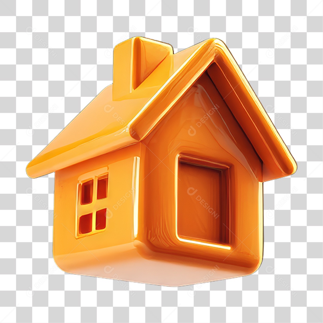 Ícone 3D Desenho de uma Casa PNG Transparente