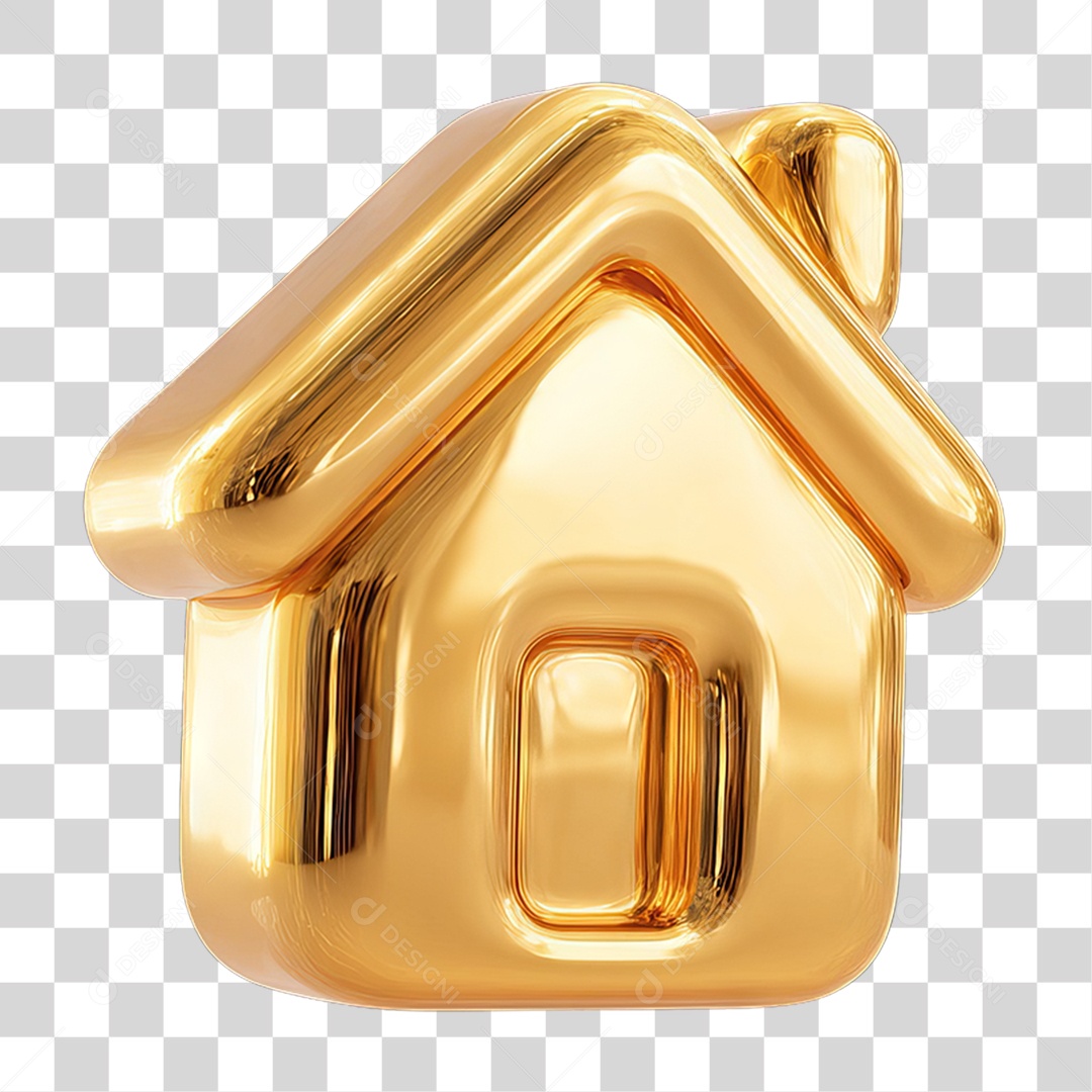 Ícone 3D Desenho de uma Casa PNG Transparente