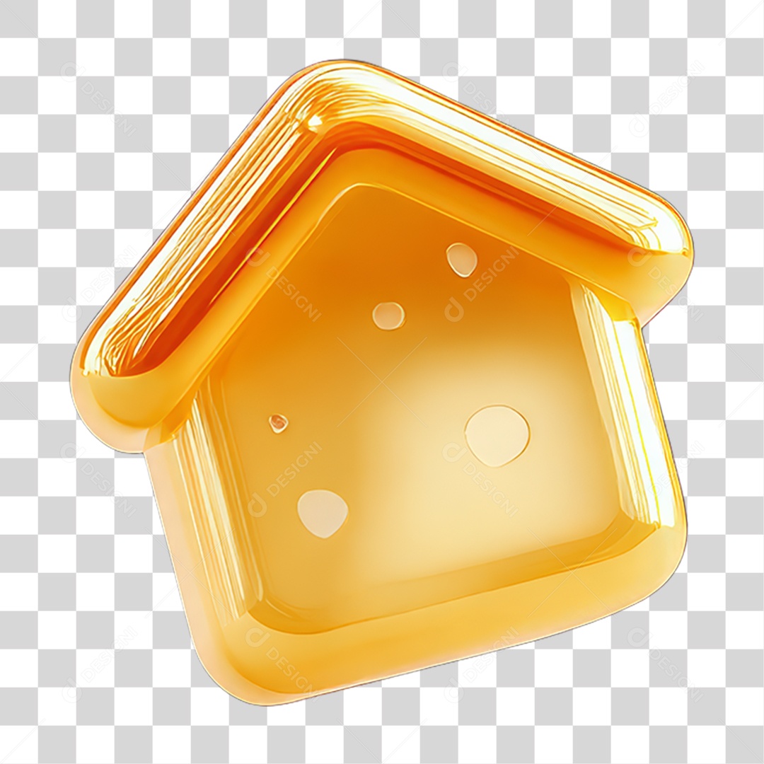 Ícone 3D Desenho de uma Casa PNG Transparente
