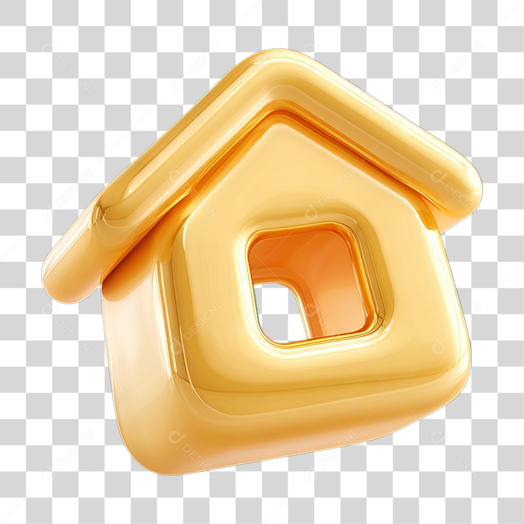 Ícone 3D Desenho de uma Casa PNG Transparente