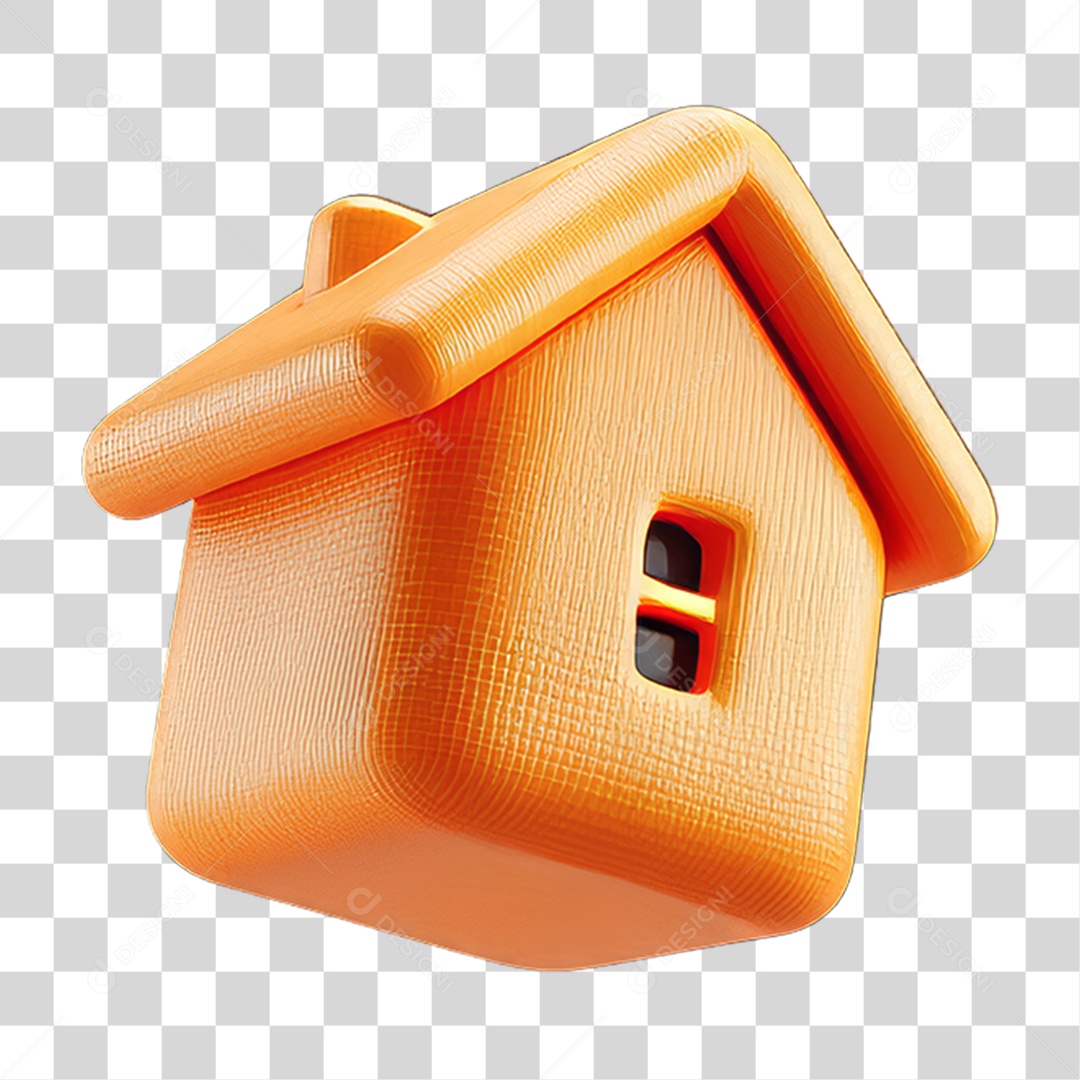 Ícone 3D Desenho de uma Casa PNG Transparente