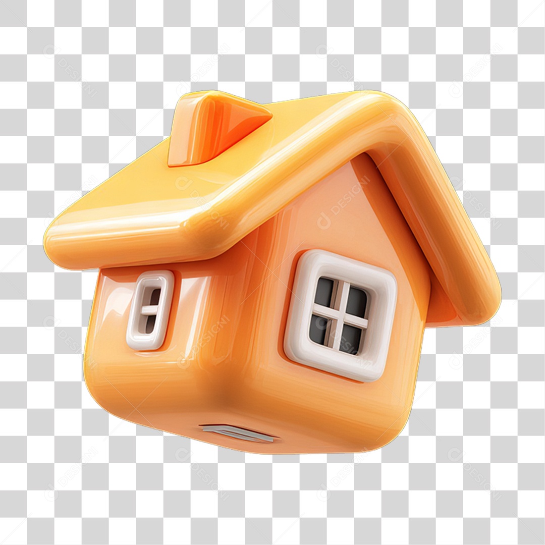 Ícone 3D Desenho de uma Casa PNG Transparente