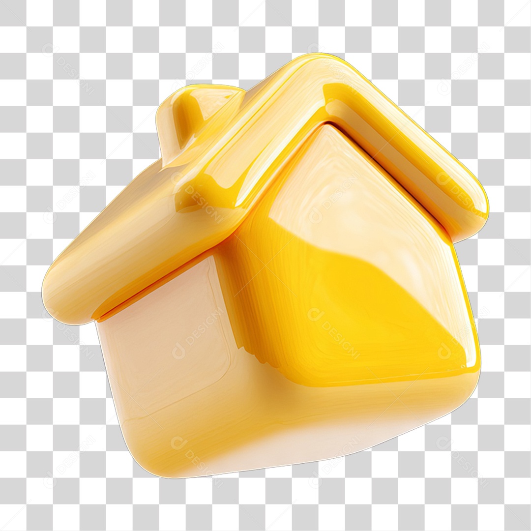 Ícone 3D Desenho de uma Casa PNG Transparente