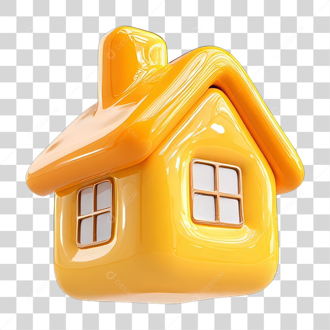 Ícone 3D Desenho de uma Casa PNG Transparente