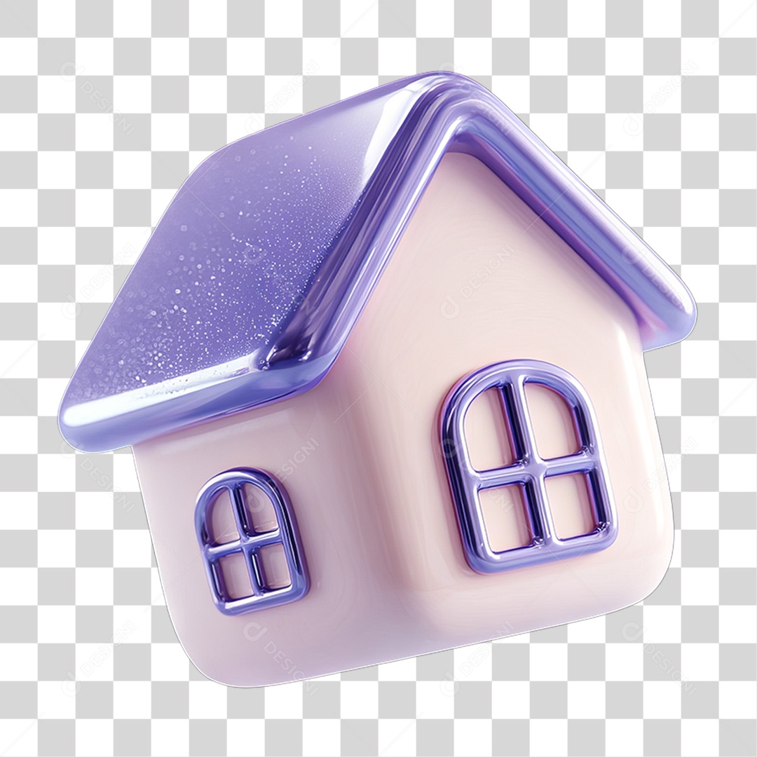Ícone 3D Desenho de uma Casa PNG Transparente