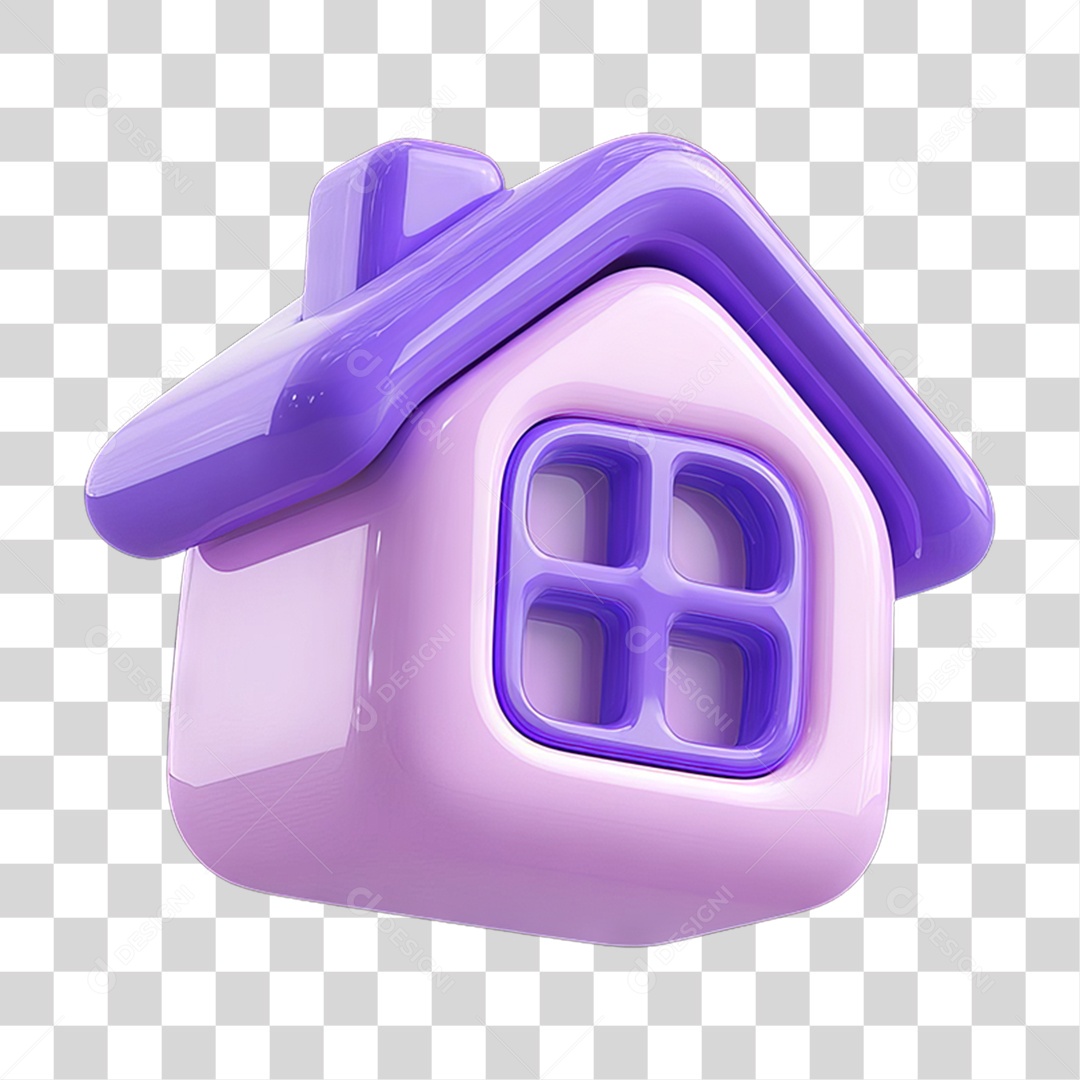 Ícone 3D Desenho de uma Casa PNG Transparente