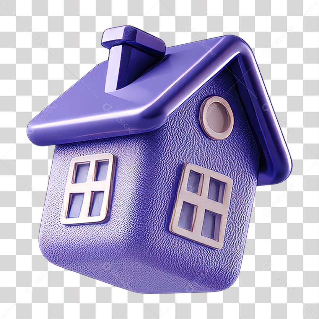 Ícone 3D Desenho de uma Casa PNG Transparente