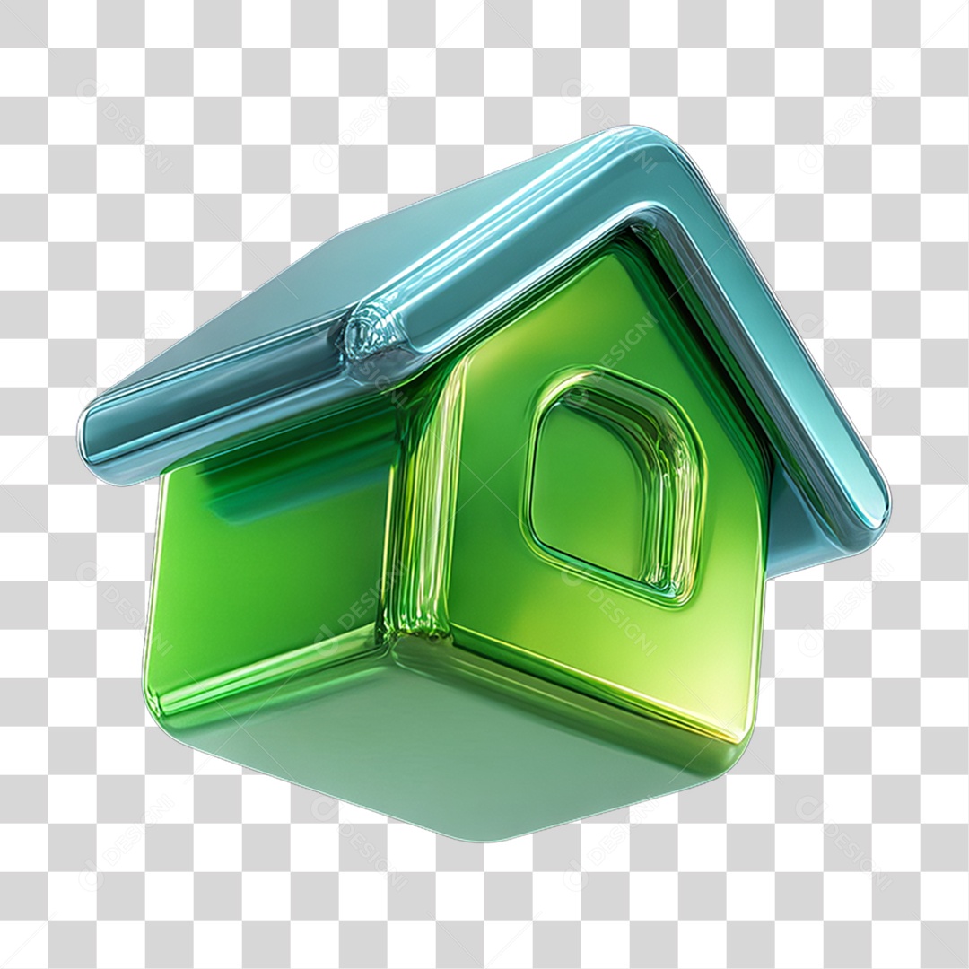 Ícone 3D Desenho de uma Casa PNG Transparente